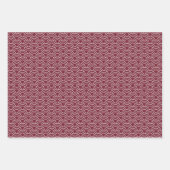 Red + White Geometric Wave Muster | Geschenkpapier Set (Vorderseite)