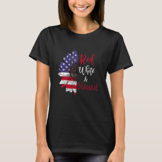 Red White & gesegnet 4. Juli Niedlich Patriotic Am T-Shirt
