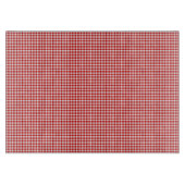 Red-White Gingham-11 x 8 GLASS CUTTING BOARD Schneidebrett (Vorderseite)