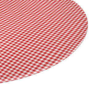 Red-White Gingham-12in ROUND CUTTING BOARD Schneidebrett