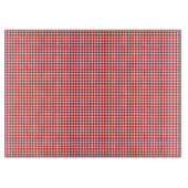 Red-White Gingham-15 x 11 GLASS CUTTING BOARD Schneidebrett (Vorderseite)