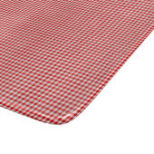 Red-White Gingham-6 x 7 GLASS CUTTING BOARD Schneidebrett (Ecke)