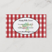 Red & White Gingham Country Business Card - 2 Seit Visitenkarte (Rückseite)
