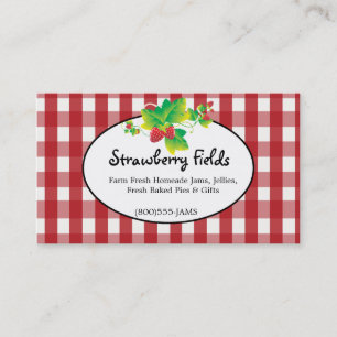 Red & White Gingham Country Business Card Visitenkarte