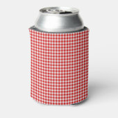 Red-White Gingham-DRINK CAN COOLER Dosenkühler (Kanne Rückseite)
