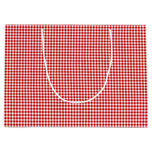 Red-White Gingham-GIFT BAG L Große Geschenktüte (Vorderseite)