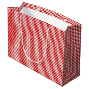 Red-White Gingham-GIFT BAG L Große Geschenktüte