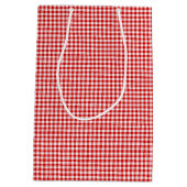 Red-White Gingham-GIFT BAG m Mittlere Geschenktüte (Rückseite)