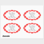 Red White Gingham Kariert Custom Canning Stickers (Blatt)
