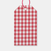 Red & White Gingham Kariert Frohe Weihnachten Geschenkanhänger (Rückseite)