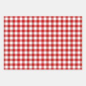 Red & White Gingham Karo 3 Größen Glossy Geschenkpapier Set (Vorderseite)