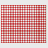 Red & White Gingham Karo Geschenkpapier (Flach)