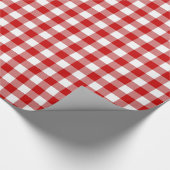 Red & White Gingham Karo Geschenkpapier (Ecke)