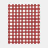 Red White Gingham Karo Kariert Fleecedecke (Vorderseite)