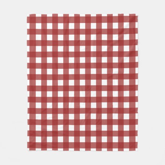 Red White Gingham Karo Kariert Fleecedecke (Vorderseite)
