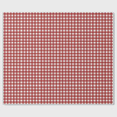 Red White Gingham Karo Kariert Geschenkpapier (Flach)
