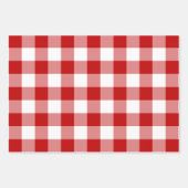 Red White Gingham Karo Kariert Geschenkpapier Set (Vorderseite)