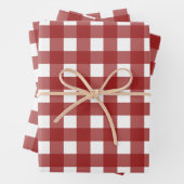 Red White Gingham Karo Kariert Geschenkpapier Set (Beispiel)
