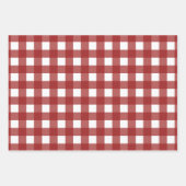 Red White Gingham Karo Kariert Geschenkpapier Set (Vorderseite)