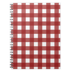 Red White Gingham Karo Kariert Notizblock