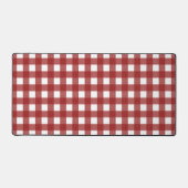 Red White Gingham Karo Kariert Schreibtischunterlage (Vorderseite)