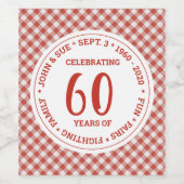 Red White Gingham Karo Muster Ihr eigener Text Weinetikett (Einzelnes Label)