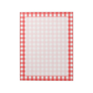 Red White Gingham Karo Pattern Notizblock