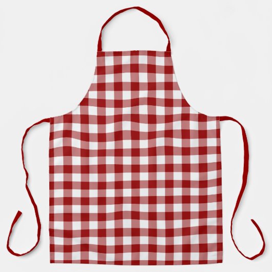 Red White Gingham Karo Pattern Schürze (Vorderseite)