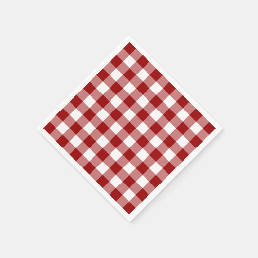 Red White Gingham Karo Pattern Serviette (Ecke)
