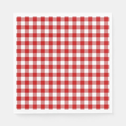 Red & White Gingham Karo Serviette (Vorderseite)