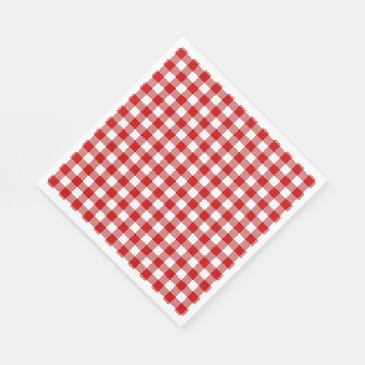 Red & White Gingham Karo Serviette (Ecke)
