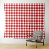 Red & White Gingham Karo Wandteppich (Beispiel (Horizontal))