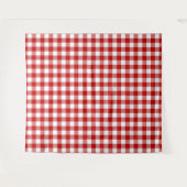 Red & White Gingham Karo Wandteppich (Vorderseite (Horizontal))