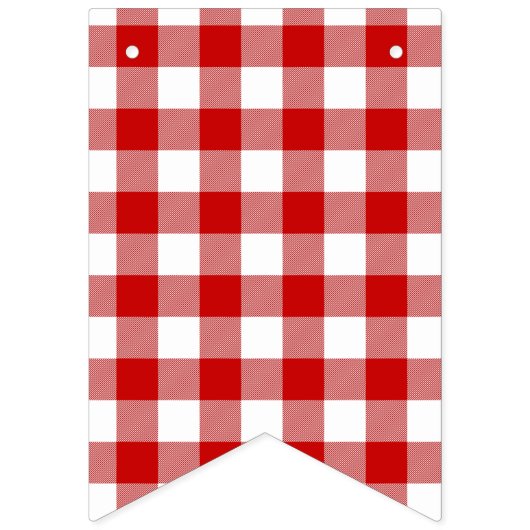 Red & White Gingham Karo Wimpelkette (Zweite Fahne)