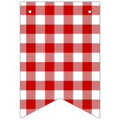 Red & White Gingham Karo Wimpelkette (Dritte Fahne)
