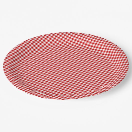 Red-White Gingham-PAPER PARTY TELLER (Schrägansicht)