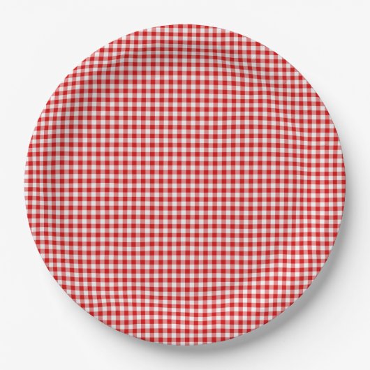 Red-White Gingham-PAPER PARTY TELLER (Vorderseite)