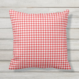 Red White Gingham Pattern Checked Kissen