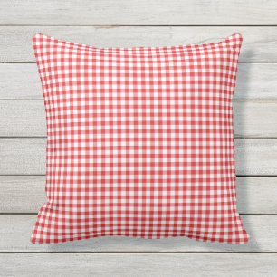 Red White Gingham Pattern Checked Kissen