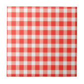 Red White Gingham Pattern Fliese (Vorderseite)
