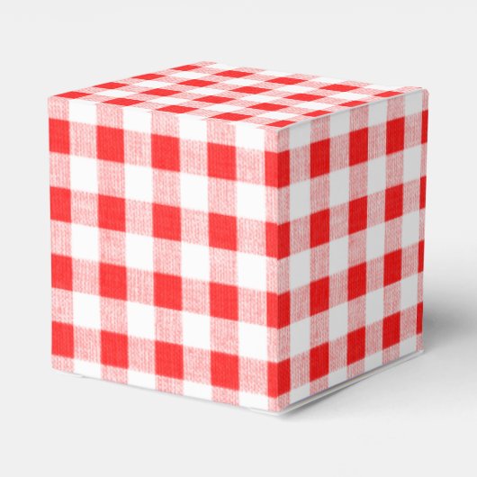 Red White Gingham Pattern Geschenkschachtel (Rückseite)