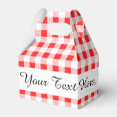 Red White Gingham Pattern Geschenkschachtel (Rückseite)