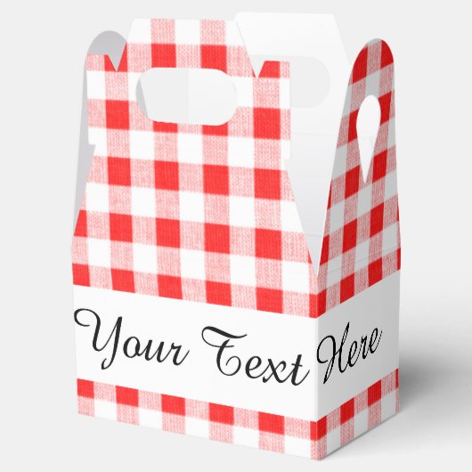Red White Gingham Pattern Geschenkschachtel (Geöffnet)