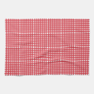 Red White Gingham Pattern Geschirrtuch