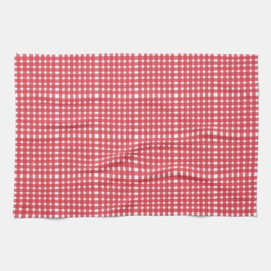 Red White Gingham Pattern Geschirrtuch (Horizontal)
