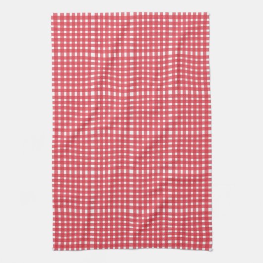 Red White Gingham Pattern Geschirrtuch (Vertikal)