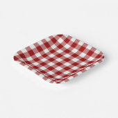 Red White Gingham Pattern Pappteller (Gewinkelt)