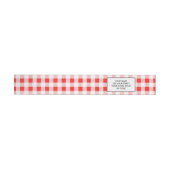 Red White Gingham Pattern Rundum-Adressaufkleber (Person)