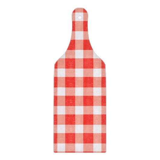 Red White Gingham Pattern Schneidebrett (Vorderseite)