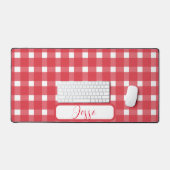 Red White Gingham Pattern Schreibtischunterlage (Tastatur & Maus)